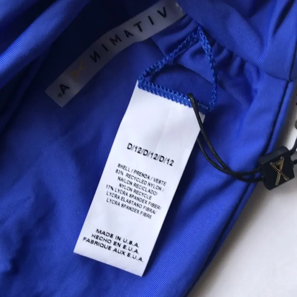 NWT Vitamin A Lou Front Tie Blue Swim Top